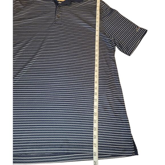 Greg Norman for Tasso Elba Mens Golf Polo Shirt Navy Blue White Play Dry L - Picture 7 of 8